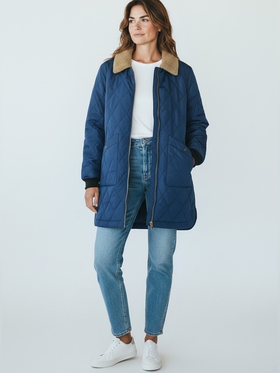 Original Weatherproof Vintage Jackets & Blazers - Original Weatherproof Vintage Women's Sherpa Lined Quilted Long Coat Size Small
